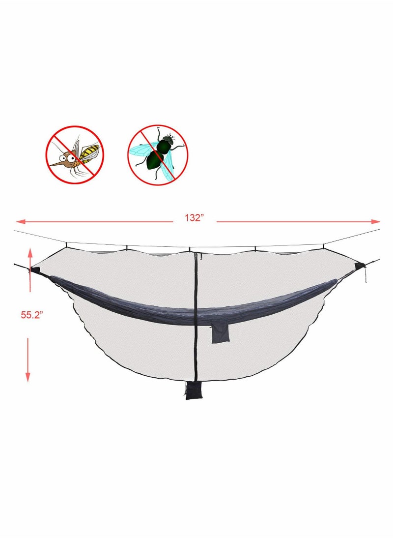 Excefore - Mosquito net for Camping Hammock, Compact Lightweight Hammock Netting, 11' Long with Dual Sides Zippers Fits All Camping Hammocks - Image 1