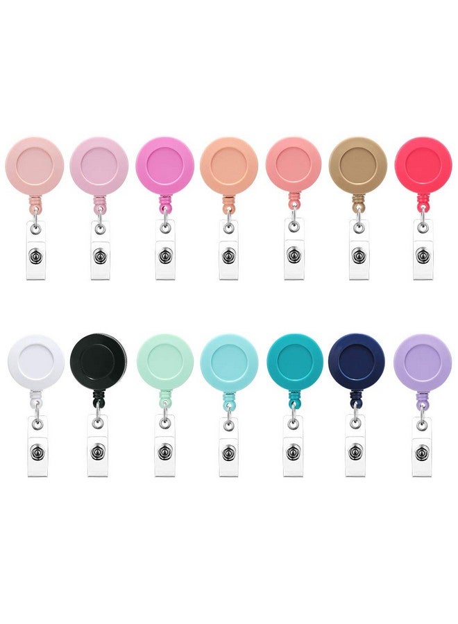 Soleebee 24'' Retractable Badge Reel Mixed Random Solid Color Nurse Id Badge Holder With 360° Swivel Alligator Clip (Pack Of 12) - Image 1