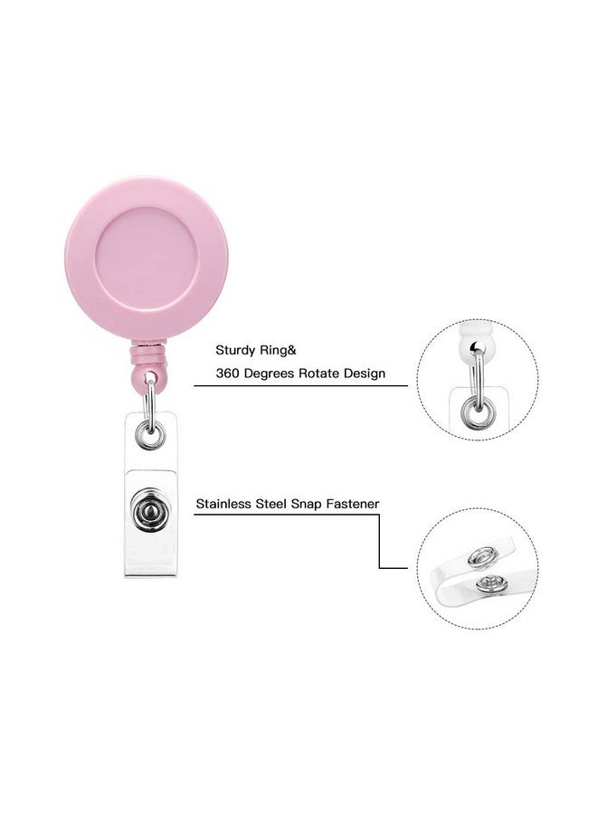 Soleebee 24'' Retractable Badge Reel Mixed Random Solid Color Nurse Id Badge Holder With 360° Swivel Alligator Clip (Pack Of 12) - Image 4