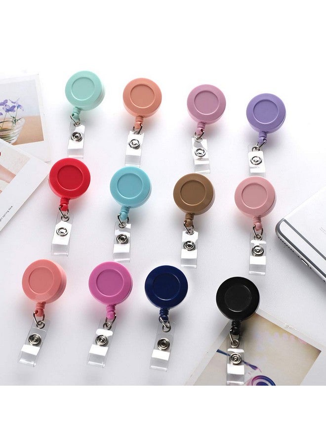 Soleebee 24'' Retractable Badge Reel Mixed Random Solid Color Nurse Id Badge Holder With 360° Swivel Alligator Clip (Pack Of 12) - Image 5