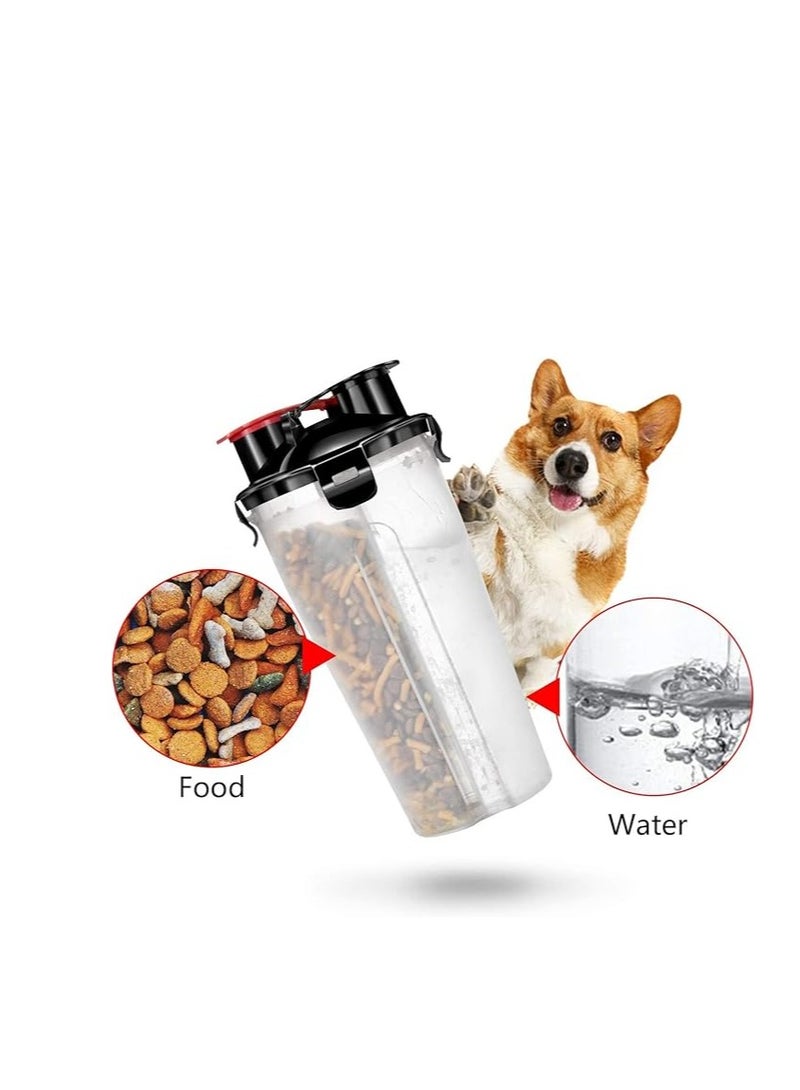 Cool Baby 2-in-1 Portable Dog Water Bottle and Food Container with 2 Collapsible Bowls Ideal for Outdoor Adventures Travel and Camping (White) - Image 2