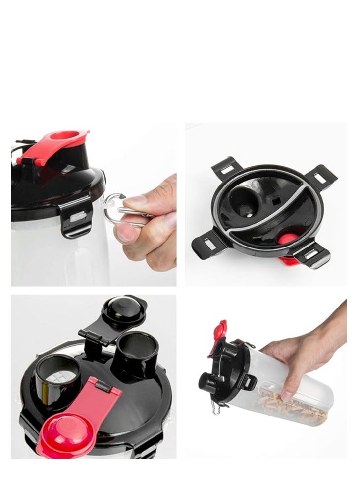 Cool Baby 2-in-1 Portable Dog Water Bottle and Food Container with 2 Collapsible Bowls Ideal for Outdoor Adventures Travel and Camping (White) - Image 4