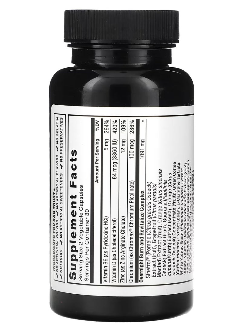 Force Factor LeanFire PM Nighttime Fat Burner, 60 Vegetable Capsules - Image 2
