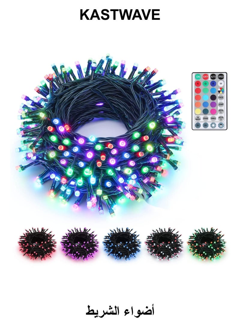 KASTWAVE Strip Lights, RGB Lights, 66ft 200 LED Color Changing Light with Remote, Dimmable Lights Outdoor Indoor, Waterproof Indoor Wedding Party Decorations - Image 1
