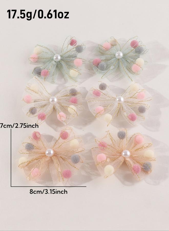 تايك تو طقم من 6 مشابك شعر مزينة بربطة وشبك ولؤلؤ صناعي - Image 2