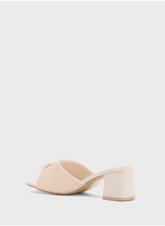 ELLA Rafia Tassel Detail Block Heel Sandal  - Image 3