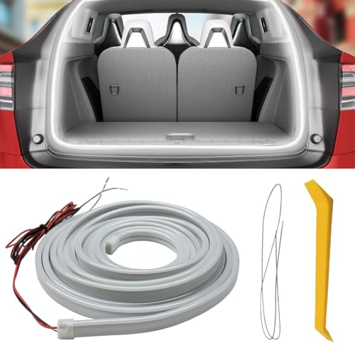 YoRise Car Trunk Light Strip, 157.48" Universal Flexible Auto Interior LED Lamp Strip Decoration, Waterproof Vehicle Trunk Ambient Lighting Accessories for Car SUV (White) - Image 1