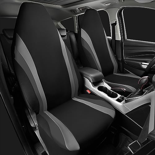 CAR PASS AquaShield Neoprene Waterproof Car Seat Covers for Front Seats Only High Back Bucket Seat CoverAirbag CompatibleLine Rider Seat Covers Universal Fit for Truck Van SUV Black and Gray - Image 3