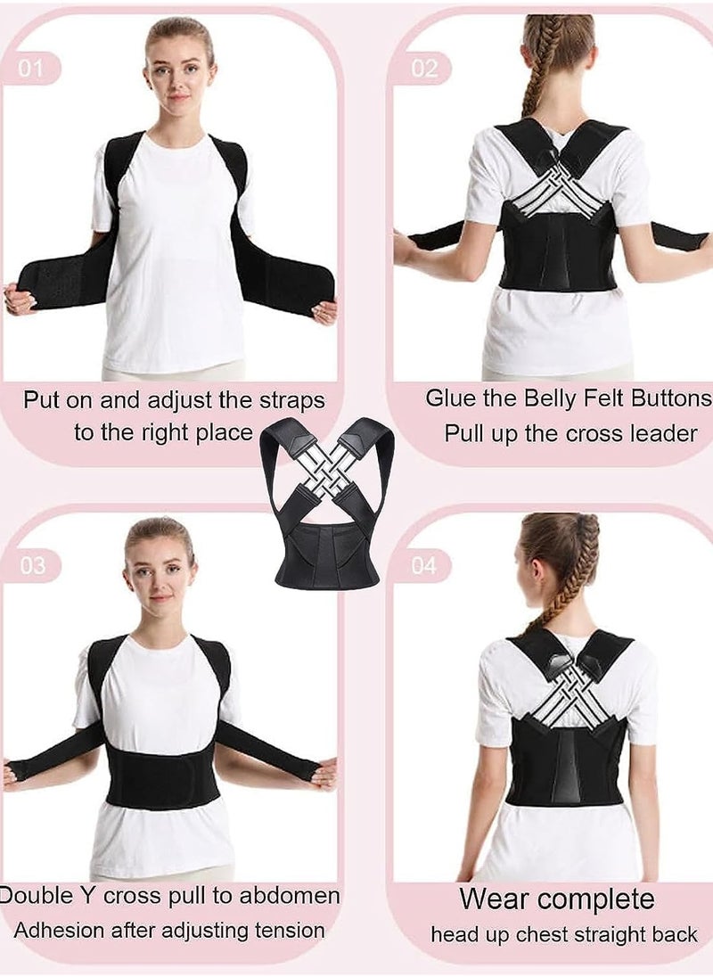 Back Brace Posture Corrector, Breathable Lightweight Strong Back Support Elastic Shoulder Back Straightener Posture Corrector for Keep Your Back Straight (M)