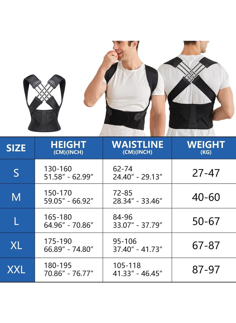 Back Brace Posture Corrector, Breathable Lightweight Strong Back Support Elastic Shoulder Back Straightener Posture Corrector for Keep Your Back Straight (M)