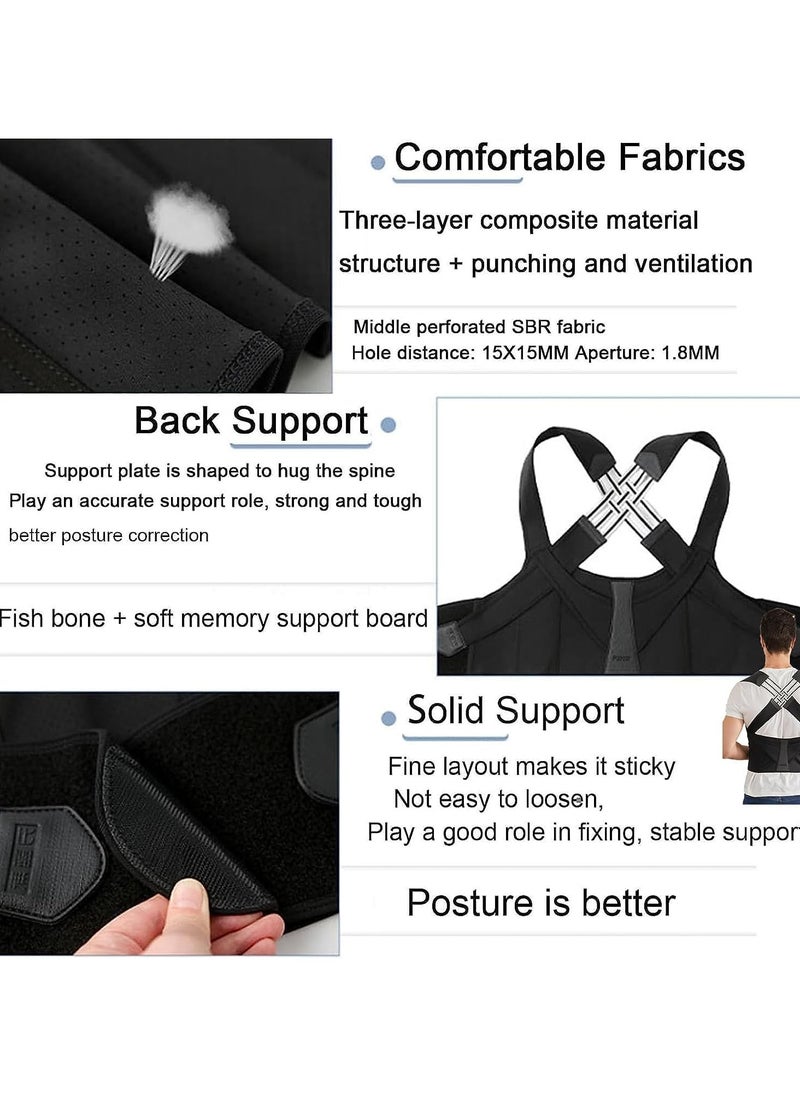 Back Brace Posture Corrector, Breathable Lightweight Strong Back Support Elastic Shoulder Back Straightener Posture Corrector for Keep Your Back Straight (M)