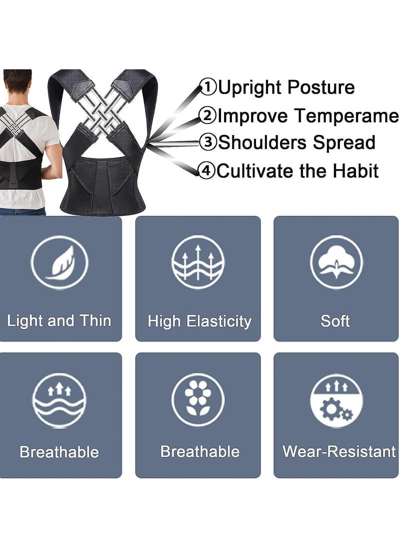 Back Brace Posture Corrector, Breathable Lightweight Strong Back Support Elastic Shoulder Back Straightener Posture Corrector for Keep Your Back Straight (M)