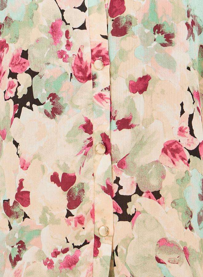 ستايلي قميص مطبوع بالزهور بقصة عادية - Image 4