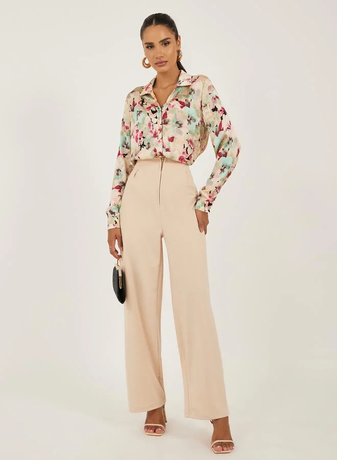 Styli Floral Print Regular Fit Shirt