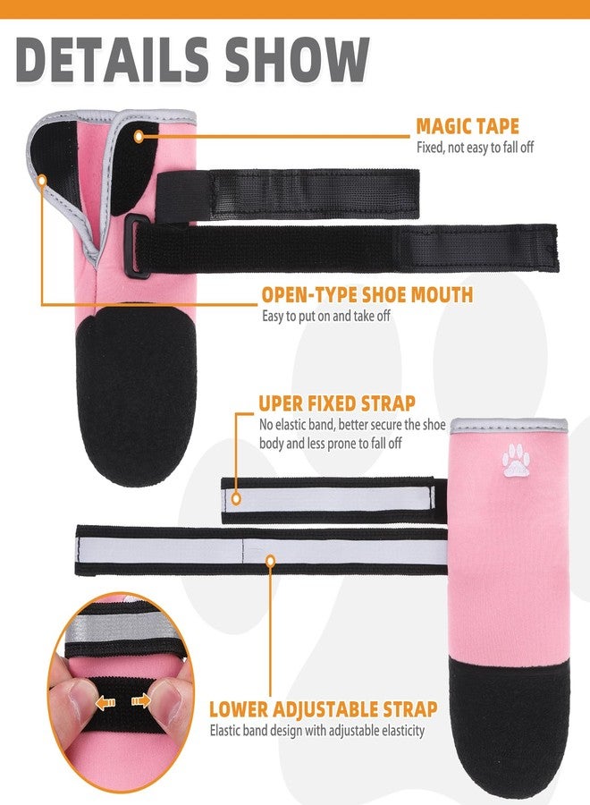 كولتيل أحذية كولتايل للكلاب للأرصفة الساخنة، أحذية صيفية للكلاب الصغيرة والمتوسطة والكبيرة، أحذية مقاومة للماء ومضادة للانزلاق للكلاب، وواقيات لأقدام الكلاب للأرضيات الخشبية، أحذية مائية داخلية وخارجية، لون وردي - Image 4