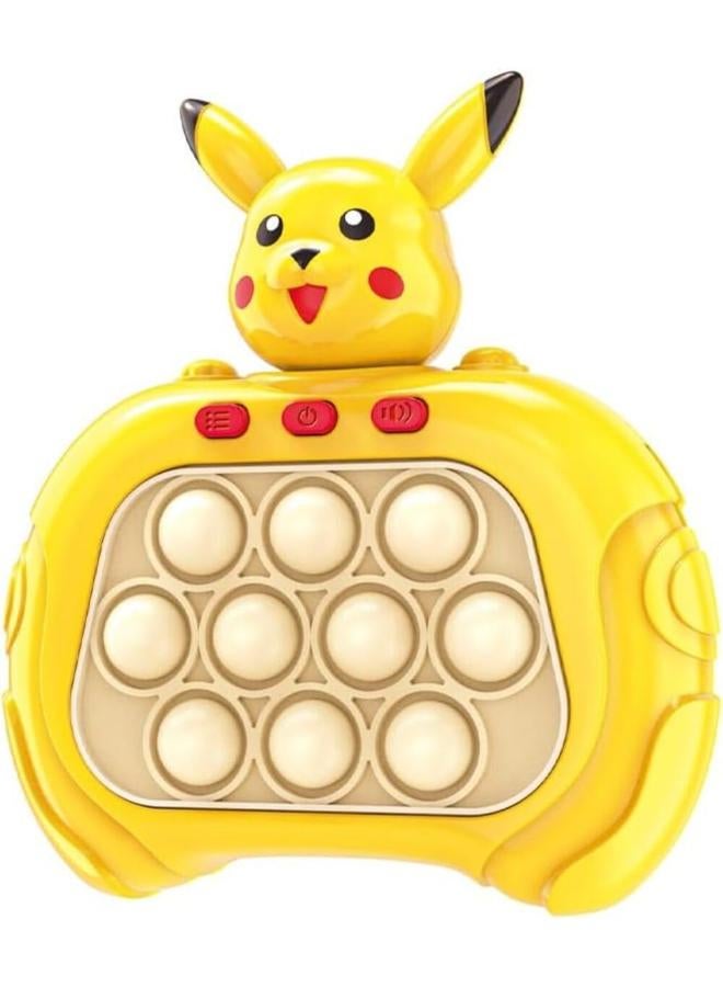Pikachu Pop Quick Push Bubbles Game, Pop It Electronic Game, Puzzle Fidget Toy, Pop It Light Up Game, Push Pop Game Controller Bubble Sensory Fidget Toy for Children Adults (Yellow )