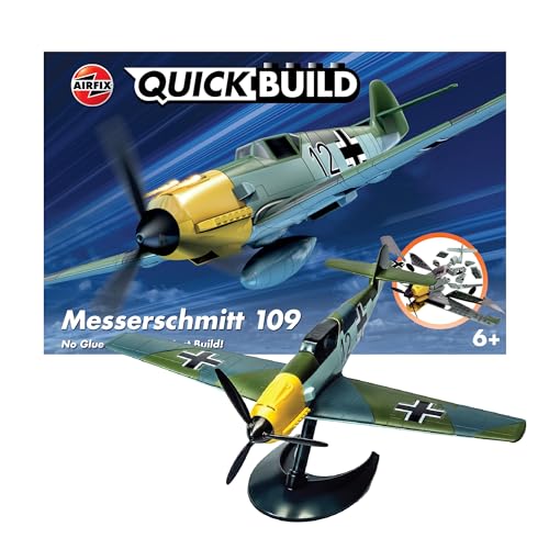 Airfix Quickbuild Messerschmitt 109 Airplane Brick Building Plastic Model Kit J6001 - Image 1