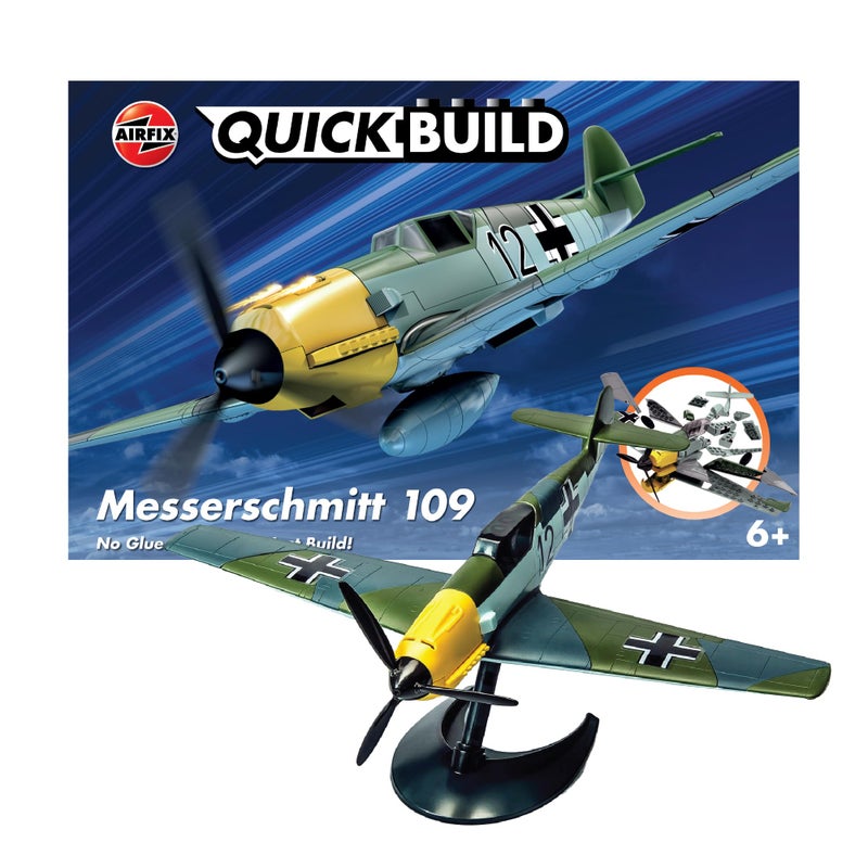 Airfix Quickbuild Messerschmitt 109 Airplane Brick Building Plastic Model Kit J6001 - Image 2