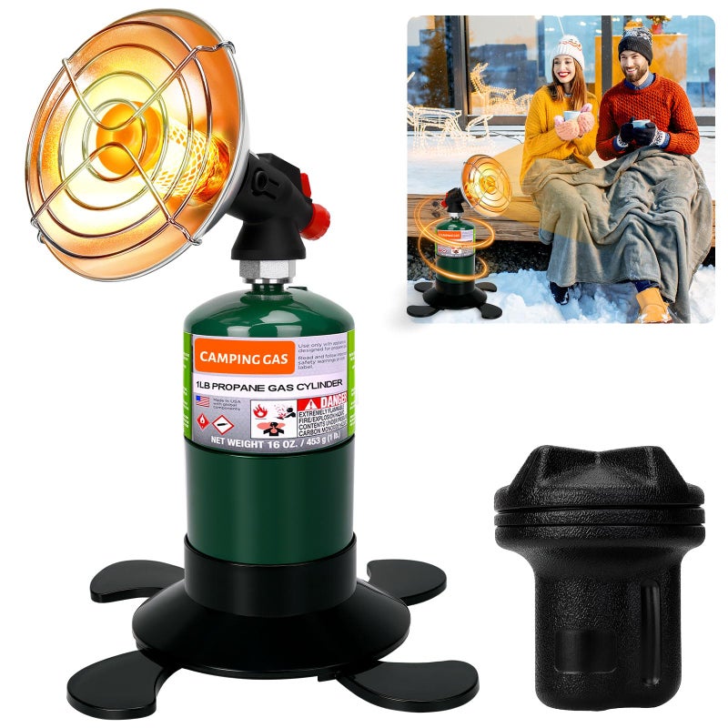EffiMate Propane Heater for Camping, Outdoor Space Patio Garage Heaters, Portable Camping Gas Heater with Reinforced Base Propane Gas Tank Holder for Outdoor Camping Hiking Ice Fishing Hunting - Image 1