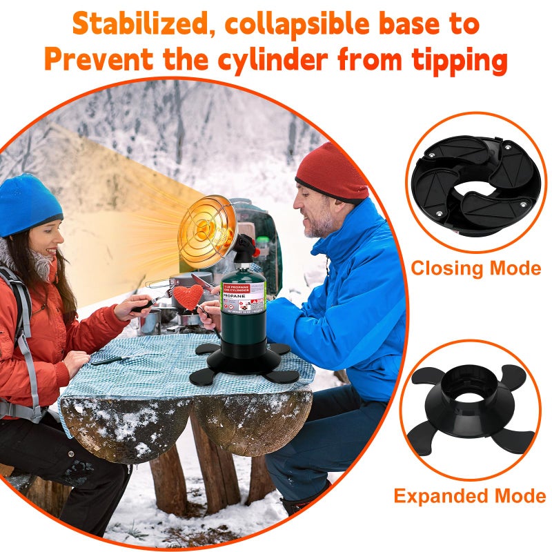 EffiMate Propane Heater for Camping, Outdoor Space Patio Garage Heaters, Portable Camping Gas Heater with Reinforced Base Propane Gas Tank Holder for Outdoor Camping Hiking Ice Fishing Hunting - Image 2