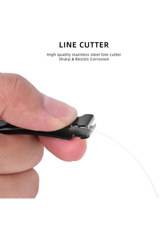 SF 2Packs 3 in 1 Fly Fishing Nipper Knot Tying Tool Black Stainless Steel Fly Line Cutter Fishing Clippers with Zinger Retractor for Fly Fishing Tapered Leader Tippet Line - Image 4