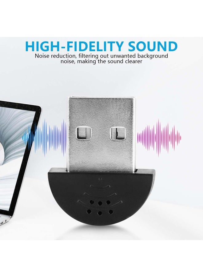 KISEER 2 Pcs USB 2.0 Mini Microphone Laptop/Desktop PC Plug and Play for Skype MSN Yahoo Recording YouTube Google Voice Search and Games - Image 4
