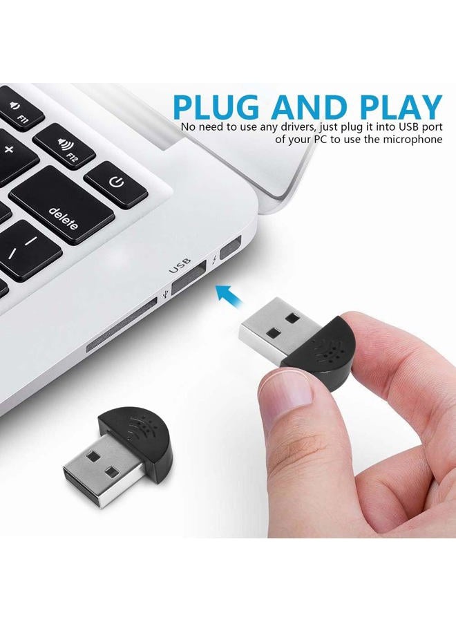 KISEER 2 Pcs USB 2.0 Mini Microphone Laptop/Desktop PC Plug and Play for Skype MSN Yahoo Recording YouTube Google Voice Search and Games - Image 3