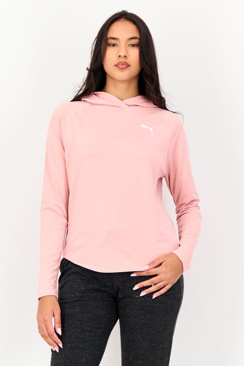 PUMA هودي تدريب بأكمام طويلة للنساء، لون خوخي - Image 1