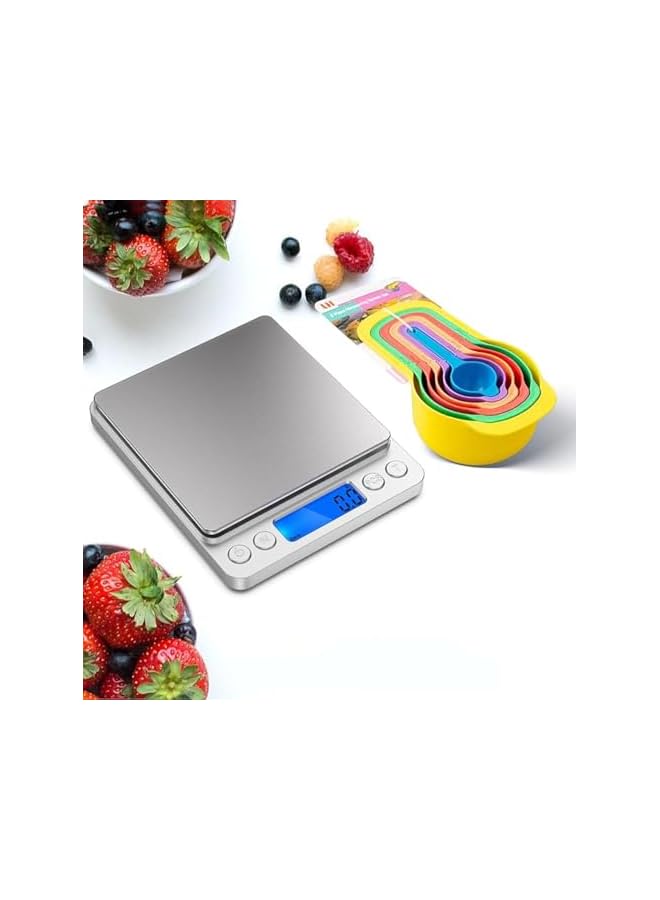 PROMASS Food Scale,Digital Kitchen Scale Weight Grams and Ounces for Food Baking,Cooking with 12 Measuring Spoons| 304 Stainless Steel|1g/0.04oz Precise Graduation| LCD Display|6 Units with Tare Function - Image 2