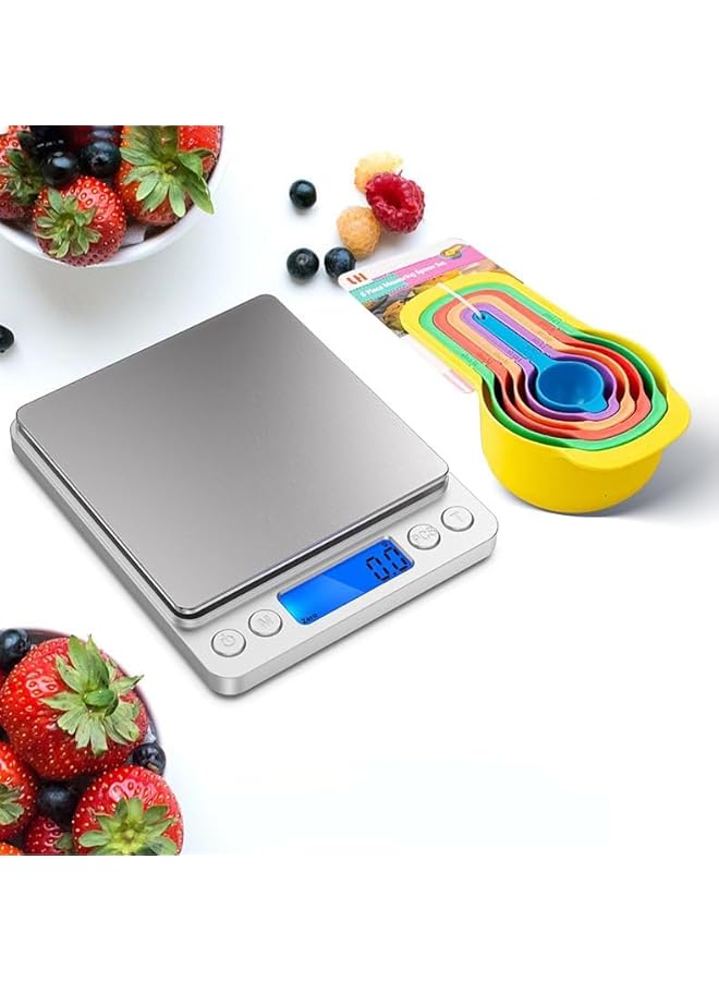 PROMASS Food Scale,Digital Kitchen Scale Weight Grams and Ounces for Food Baking,Cooking with 12 Measuring Spoons| 304 Stainless Steel|1g/0.04oz Precise Graduation| LCD Display|6 Units with Tare Function - Image 3