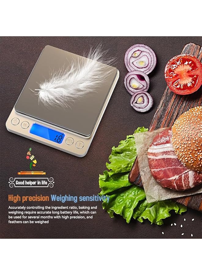 PROMASS Food Scale,Digital Kitchen Scale Weight Grams and Ounces for Food Baking,Cooking with 12 Measuring Spoons| 304 Stainless Steel|1g/0.04oz Precise Graduation| LCD Display|6 Units with Tare Function - Image 5