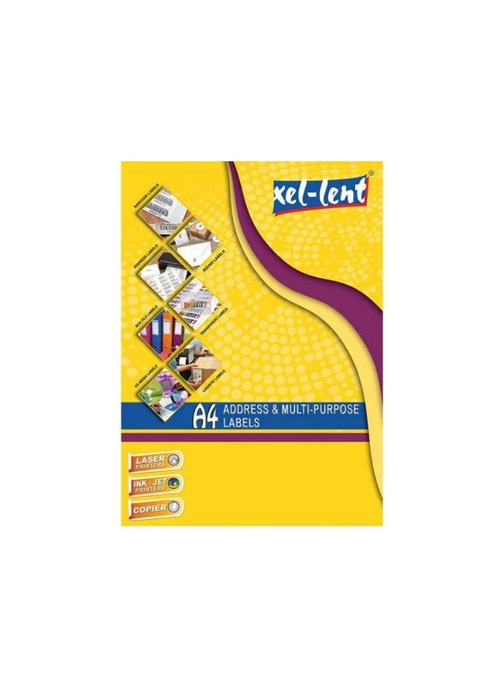 Excellent Delight XEL-LENT Laser & Inkjet A4 Labels NO 1 (210MMX297MM)100 Sheets  - Image 1