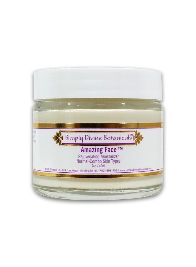 Simply Divine Botanicals Amazing Face Rejuvenating Moisturizer Natural And Organic Antiaging Cream With Aloe Butter And Shea Oil For Dry Normal Mature Sensitive Skin 2 Oz. - Image 1