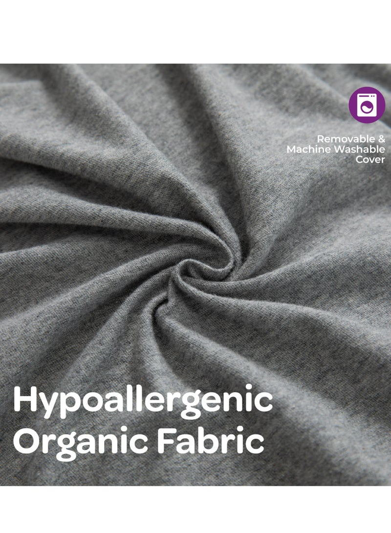 MOON Organic U Shaped  Maternity pillow - Light Grey - Image 3