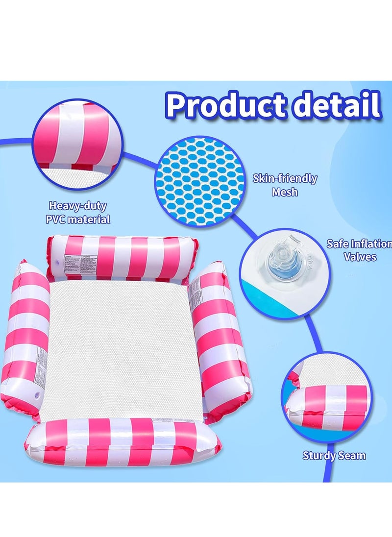 Yoawllty - Pool Floats, 2 Pack Swimming Pool Floats, 4-in-1 Adults Pool Float & Water Hammock with Air Pumps, Multi-Purpose, Inflatable Pool Floats for Adults(Blue,Pink) - Image 1