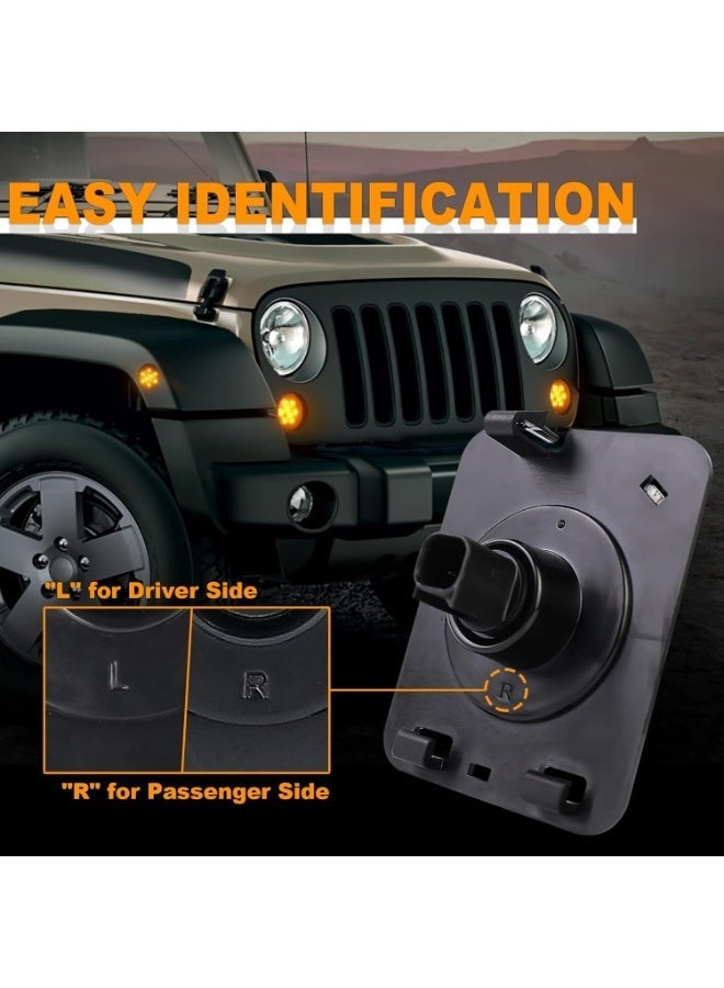 عدسة الدخان LED الجانب علامة الجبهة Fender Amber تحول إشارة مواقف السيارات أضواء لجيب رانجلر 2007-2017 - Image 5
