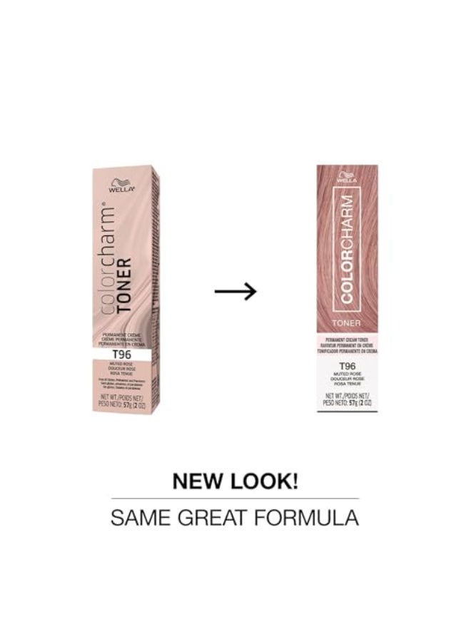 COLORCHARM Permanent Cream Toner Neutralize Brass Free of AnimalDerived Ingredients Parabens Gluten Free T96 Muted Rose 2 oz - Image 4