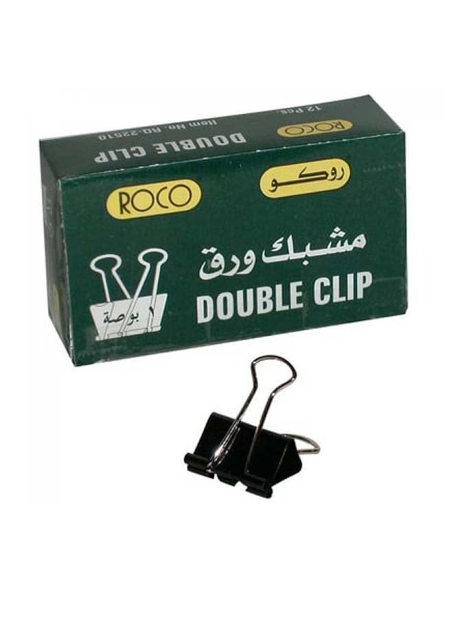 ROCO DOUBLE CLIP FOLDBACK 12PCS/PKT 25MM