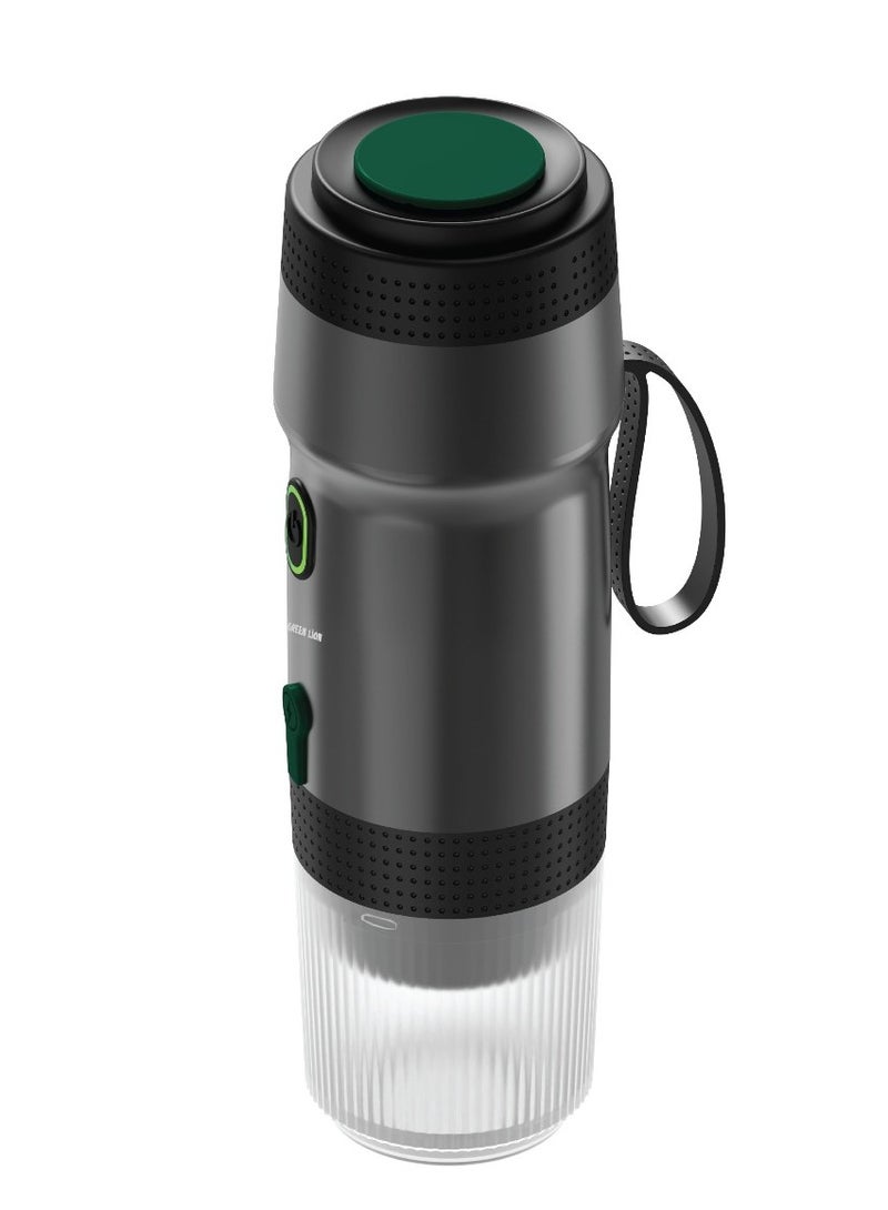 GREEN LION Coffee Maker Pro / Hot & Cold Extraction / 60 ml Capacity / 20 Bar Pump Pressure / Overheat Protection / USB-DC Charging / Big & Small Capsule Holder / Coffee Powder Holder / High Battery Capacity - Black - Image 1
