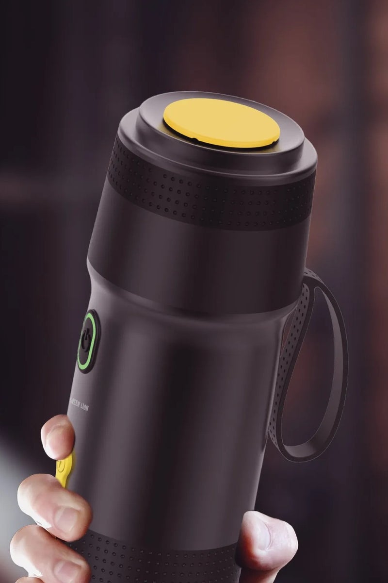 GREEN LION Coffee Maker Pro / Hot & Cold Extraction / 60 ml Capacity / 20 Bar Pump Pressure / Overheat Protection / USB-DC Charging / Big & Small Capsule Holder / Coffee Powder Holder / High Battery Capacity - Black - Image 2