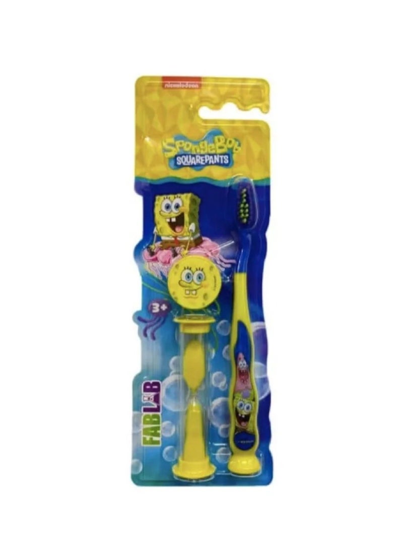 نكلوديون سبونج بوب فرشاة أسنان ناعمة مع ساعة رملية