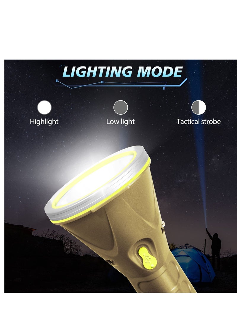 KASTWAVE Rechargeable 45W LED Flashlight, 10000Lumens, IP65 Waterproof, 9600mAh High Power, Super Bright 3 Light Modes, Portable Outdoor Home Handheld Zoomable Spotlight Emergency Camping Flashlight  - Image 4