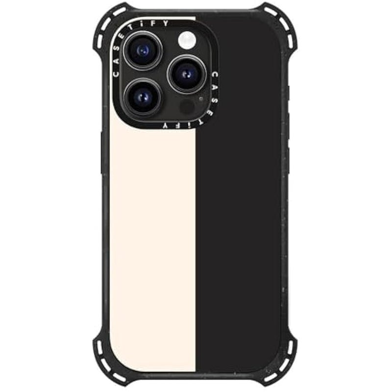 Casetify Bounce iPhone 15 Pro Case 【6X Military Grade Drop Tested / 21.3ft Drop Protection/Compatible with Magsafe】 - White/Black Colorblock - Triple Black - Image 4