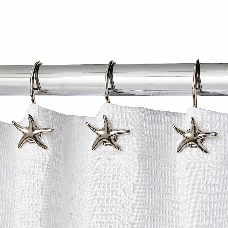 Hermosa Collection Decorative Star Fish Chrome Shower Curtain Hooks  Upgrade Your Bathroom Style and Stop Being Embarassed