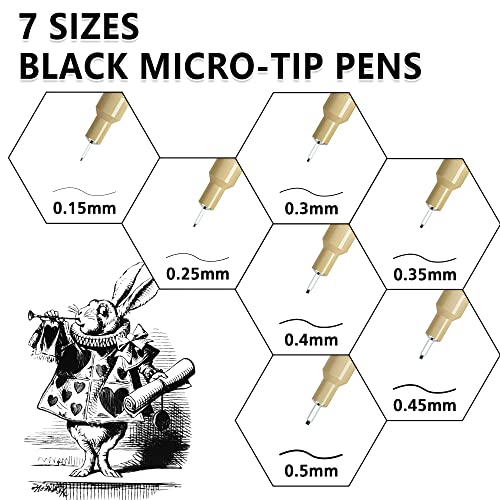 Shuttle Art 18-Pack Micro-line Pens - 11 Waterproof Archival Ink Colors in 0.3MM Felt Tip & 7 Blacks in 0.15-0.5MM For Journaling, Illustrating & Drawing - Image 3
