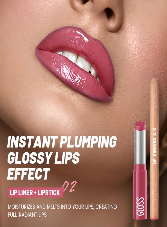 Melemando 2PCS Lip Liner and Lipstick Combo Set, 2 in 2 Waterproof Lip Liner Long Lasting Lipstick Set, Matte Lipliner Pencil & Hydrating Lip Gloss Makeup Kits for Women (207) - Image 5