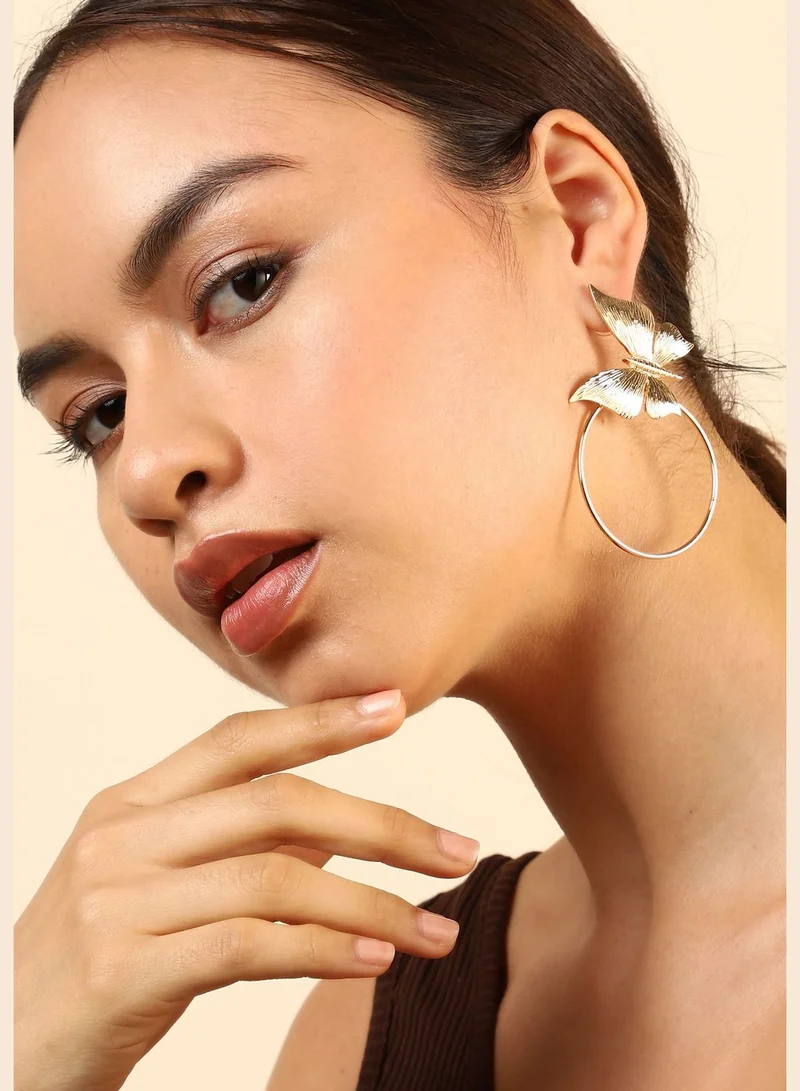 SOHI Gold Plated Designer Drop Earring