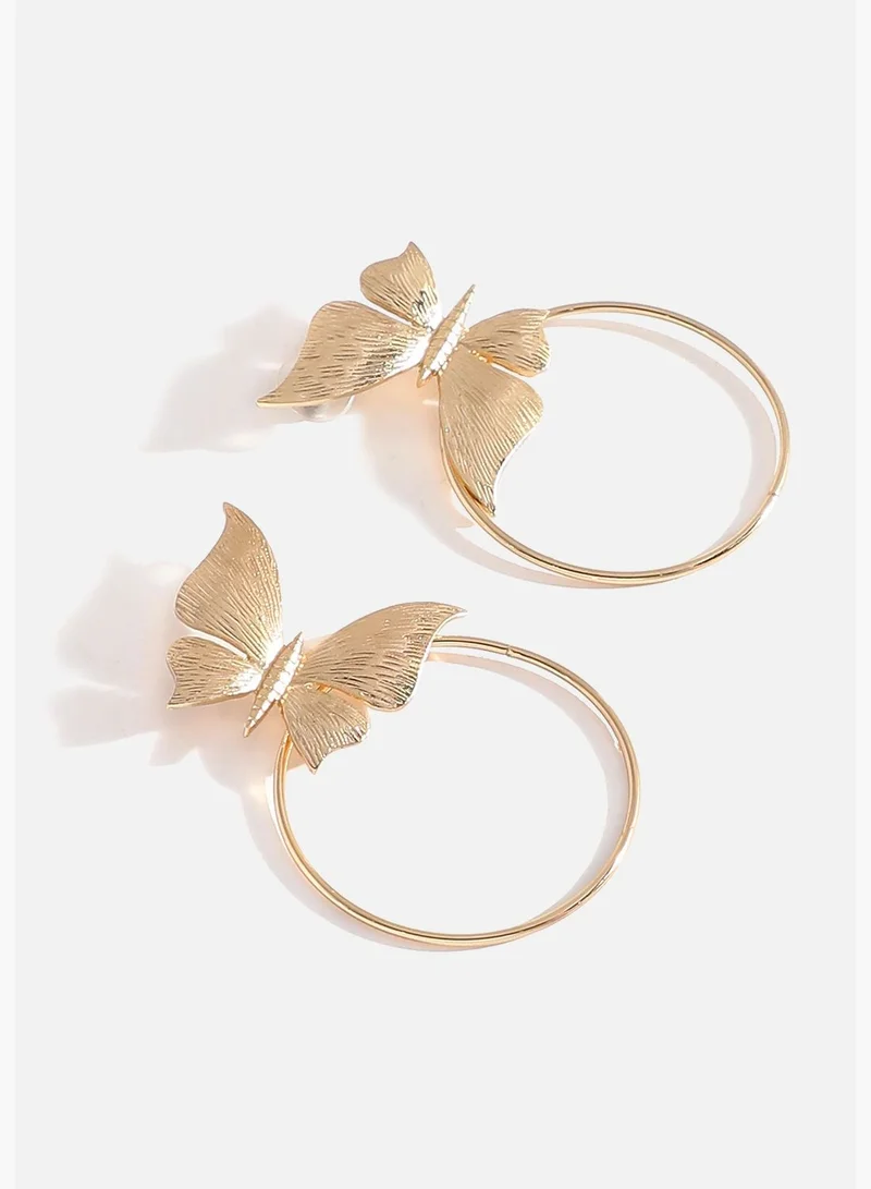 SOHI Gold Plated Designer Drop Earring