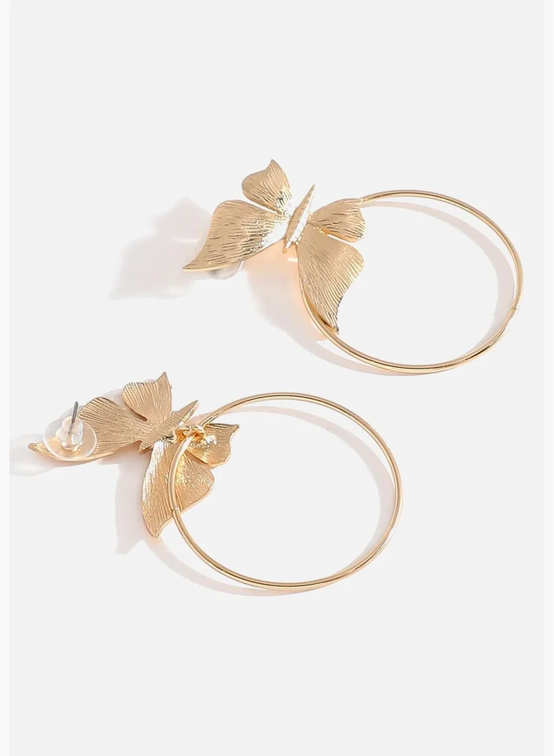 SOHI Gold Plated Designer Drop Earring