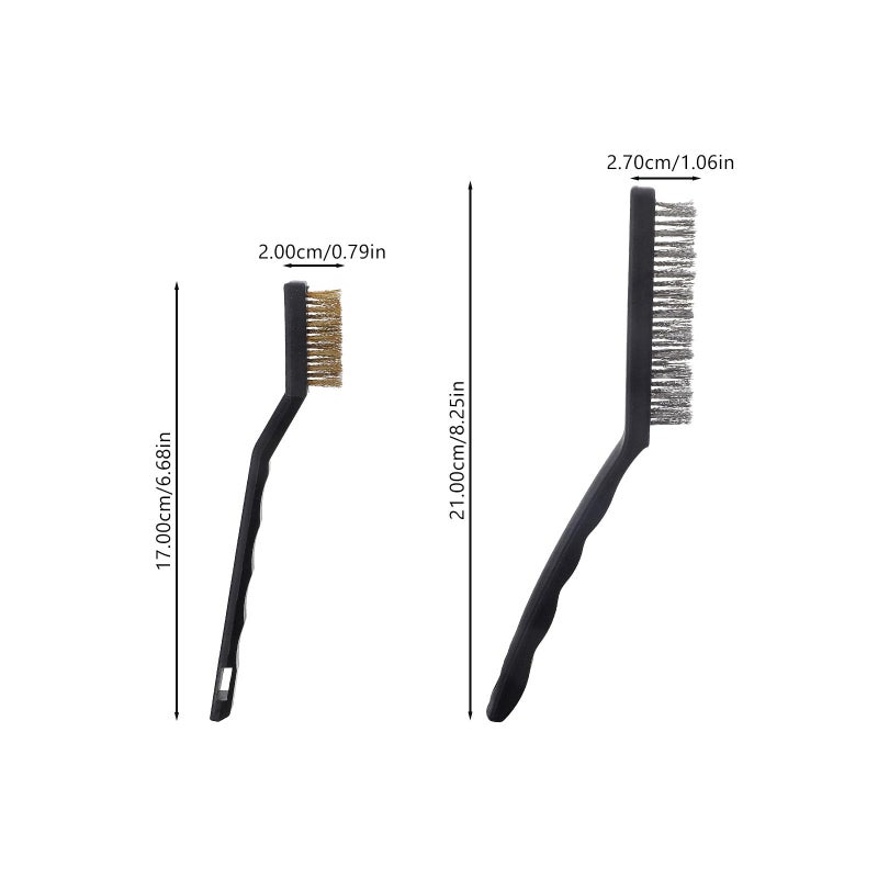 3Pcs 7 Inch Brass Wire Brush Set For Industrial Cleaning Rust Removal Automotive Detailing - Image 4